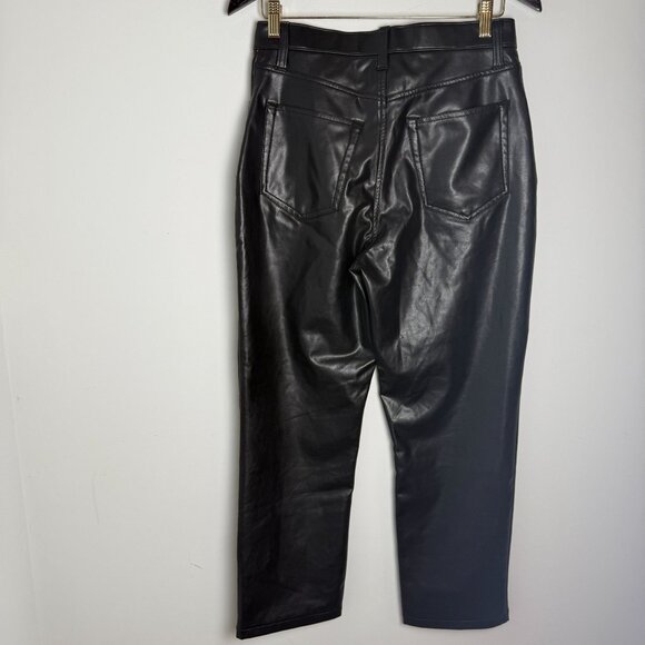 Abercrombie & Fitch The '90s Straight Ultra High Rise Vegan Leather Pants Curvy - Picture 8 of 9